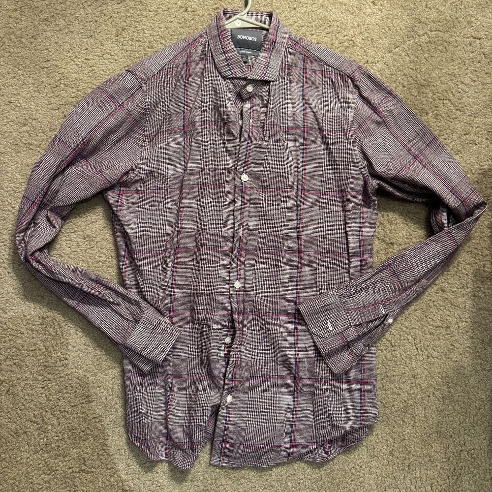 Bonobos Purple and Pink Checkered Buttondown